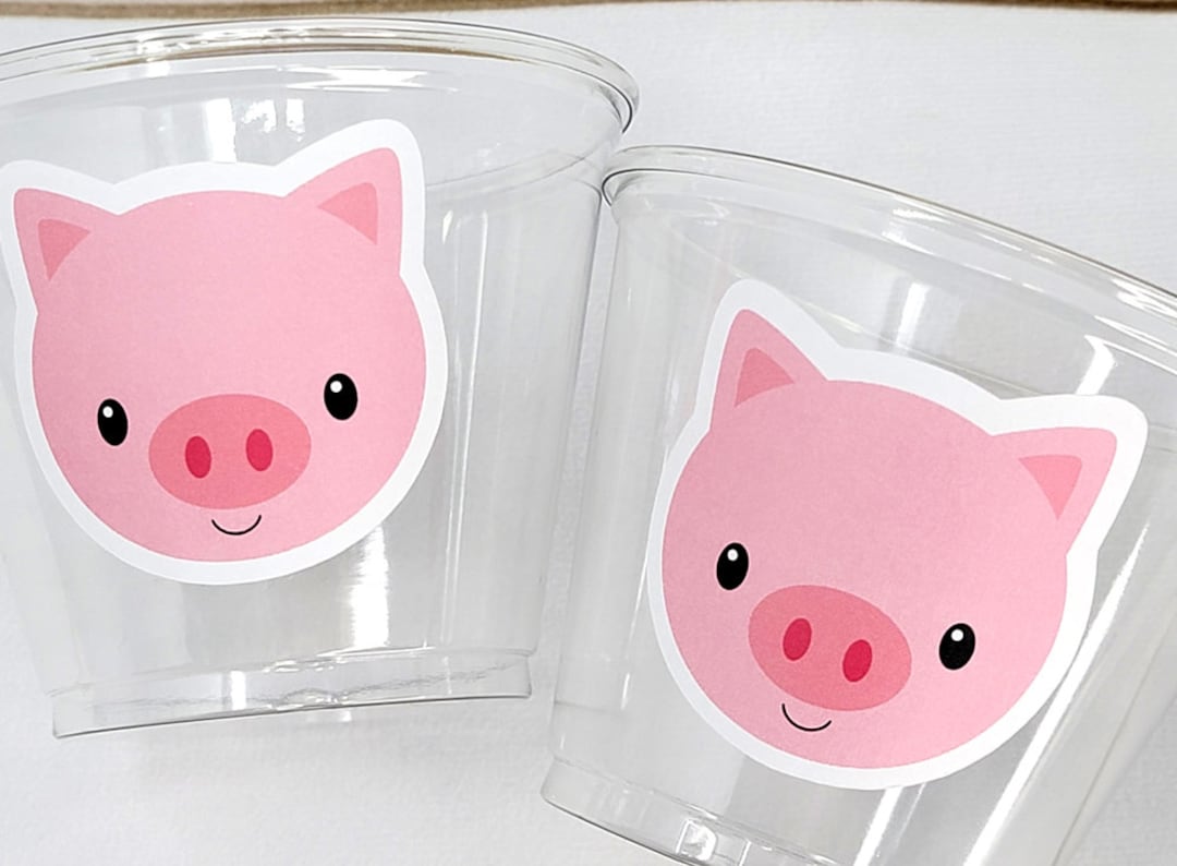 PIG PARTY CUPS - Pig Birthday Cups Pig Party Favors Farm Party Cups Pig ...