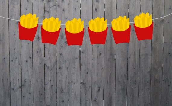 French Fries Garland, French Fries Banner, Fast Food Banner, Fast Food Garland, Photo Prop Il_570xn