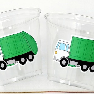 GARBAGE TRUCK PARTY Cups - Garbage Truck Treat Cups Garbage Truck Party Favors Garbage Truck Birthday Favors Trash Garbage Birthday