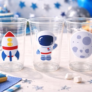 Space Party Cups Astronaut Party Cups Space Birthday Cups Outer Space Birthday Rocket Party Planet Party Astronaut Birthday Party Space Cup afbeelding 1