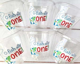 FISHING PARTY CUPS  O-Fish-Ally Fishing Birthday Fishing First Birthday Party Gone Fishing Party The Big One Decorations Fish Bait Cups