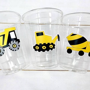 CONSTRUCTION PARTY CUPS - Construction Truck Cups Construction Truck Cups Construction Birthday Construction Party Construction Decorations