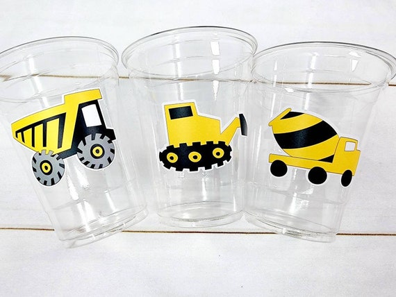 CONSTRUCTION PARTY CUPS - Construction Truck Cups Construction Truck Cups Construction Birthday Construction Party Construction Decorations Il_570xn