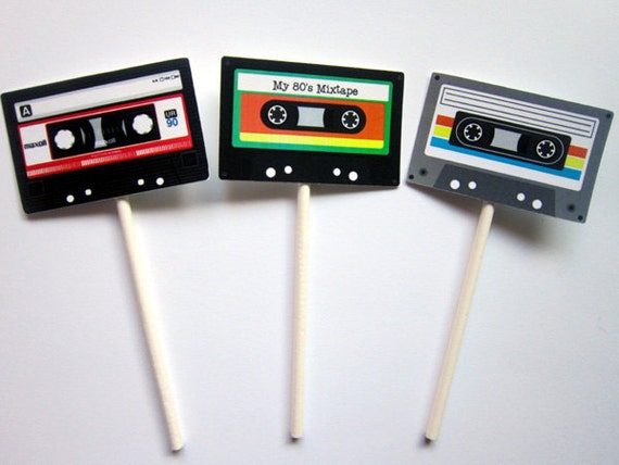 Cassette Tape Cupcake Toppers Il_570xn