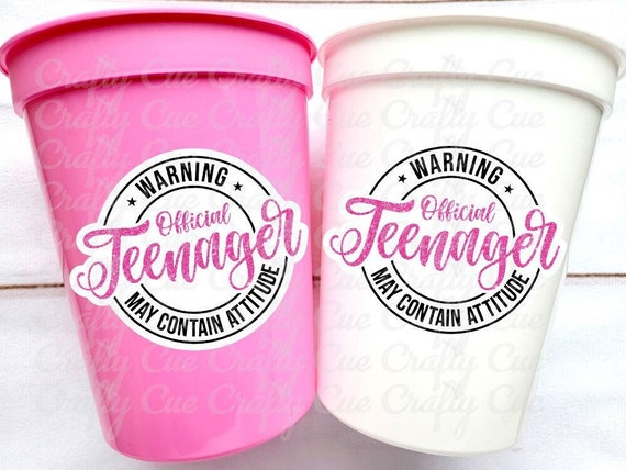 13th Birthday Party Cups - Warning Official Teenager Teenager Party Cups 13th birthday Party Favors 13th Party Decorations 2010 Birthday Il_570xn