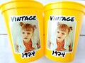 Custom Plastic Party Cups Personalized Party Cups Personalized 50th Birthday Cups Vintage 50th Cups 1975 Custom Face Party Cups Decorations