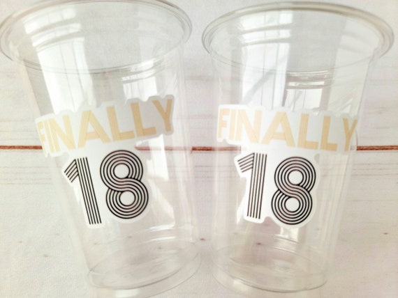 18th Birthday PARTY CUPS -Finally 18 Cups 18th Birthday Party 18th Birthday Favors 18th Party 18th Party Decorations 2005 Birthday Party Cup Il_570xn