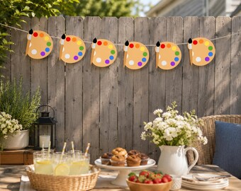 Paint Party Banner, Art Party Banner, Art Party Garland, Paint Splatter Banner, Paint Splatter Garland, Paint Party Garland, Paint Palette