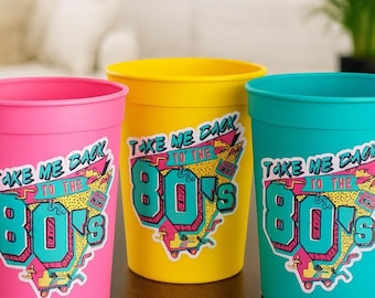 I Love the 80'S PARTY CUPS - 80's Birthday Cups 80's Party Cups 80's Decorations 80's Birthday Party 80's Birthday Party Decorations 80s