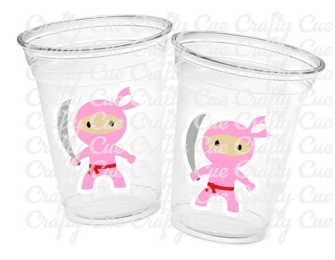NINJA PARTY CUPS Girl Ninja Cups Ninja Birthday Party Ninja Party