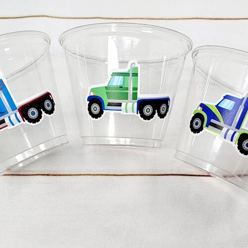 SEMI TRUCK PARTY Cups Semi Truck Treat Cups Semi Truck Etsy