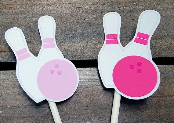 Bowling Cupcake Toppers, Bowling Strike Cupcake Toppers Il_570xn