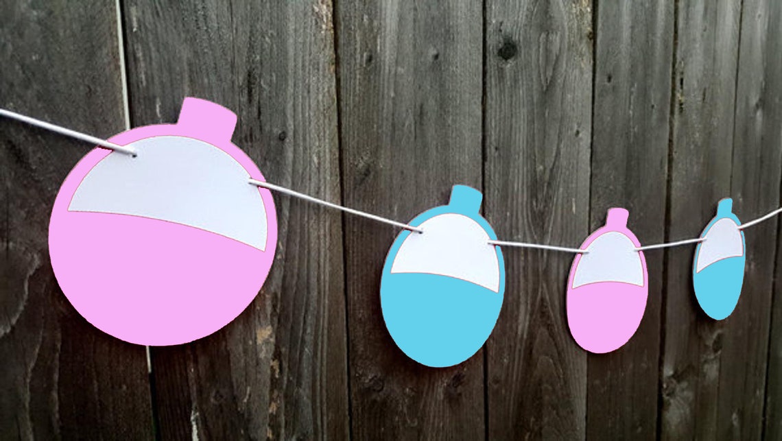 Gender Reveal Fishing Bobber Cupcake Toppers Fishing Cupcake Etsy