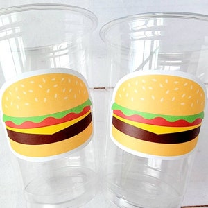 HAMBURGER PARTY Cups - Hamburger Birthday Party Hamburger Party Hamburger Treat Cups Hamburger Birthday Decorations Hamburger Party Favors