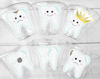 DENTIST PARTY CUPS Dental School Party Cups Orthodontist Dentist Graduation Dental Graduation Party Favors Dentist Party Favors Decorations