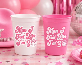 Man I Feel Like I'm 30 Party Cups, 30th Birthday Cups, Cowgirl Birthday Decorations, Pink Western Party Favors, 30th Birthday Party Cups