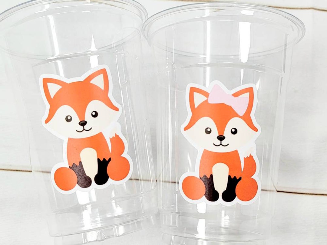 FOX PARTY CUPS - Fox Birthday Party Cups Fox Party Favors Fox ...