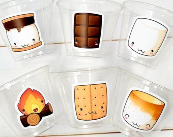 S'MORES PARTY CUPS - S'mores Cups Smores Party Decorations Smores Party Supplies Smores Party Favor Camping Party Cups Camping Party Favors