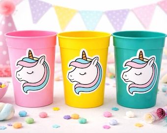 UNICORN PARTY CUPS, Unicorn Birthday, Unicorn Birthday Decorations, Unicorn Party Supply, Unicorn Baby Shower, Rainbow, Unicorn Party Favors