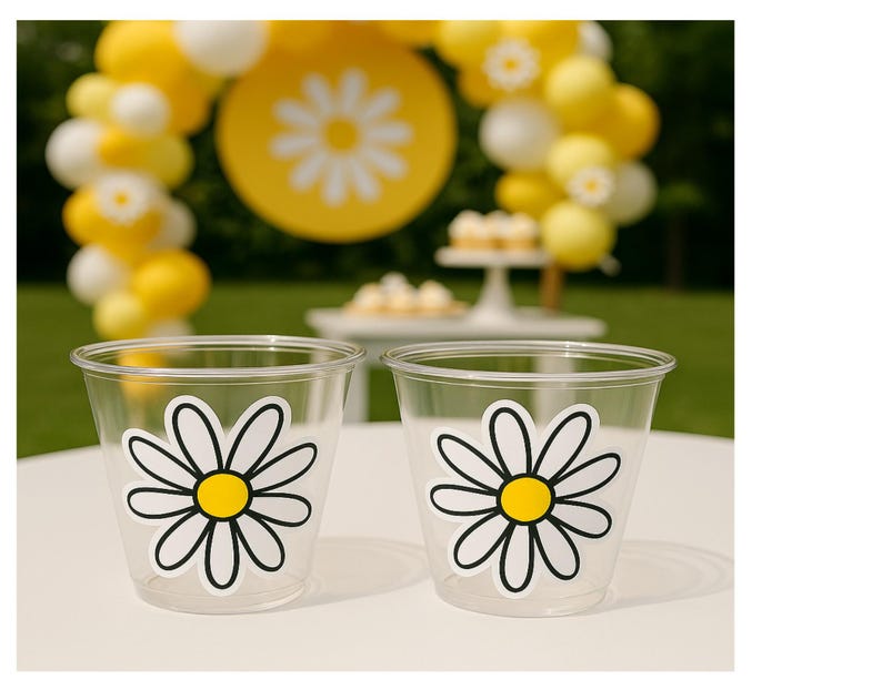 Copos Daisy para Festa - Copos Daisy para Festa Anos 70, Copos de Aniversário Anos 70, Decorações Anos 70, Festa de Aniversário Anos 70, Decorações Anos 70 imagem 2