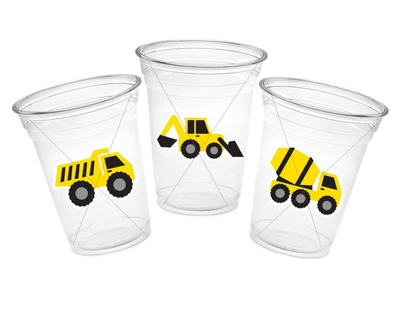 CONSTRUCTION PARTY CUPS - Construction Truck Cups Construction Truck Cups Construction Birthday Construction Party Construction Decorations Il_570xn