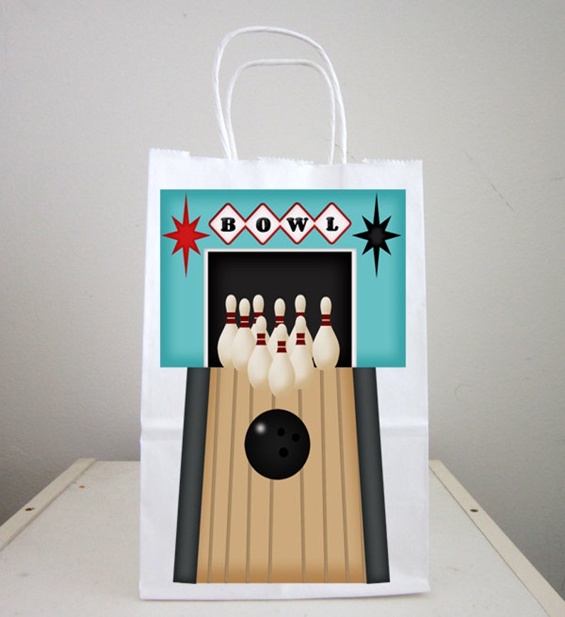 Bowling Goody Bags Bowling Favor Bags Bowling Gift Bags Etsy