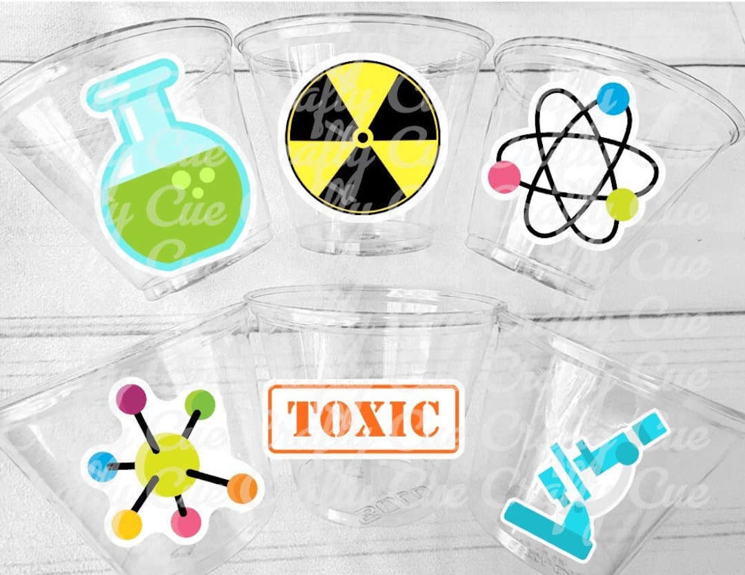 SCIENCE PARTY CUPS Science Party Favors Science Birthday Scientist Party Scientist Party Favors