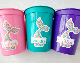 MERMAID PARTY CUPS - Mermaid Birthday Cups Mermaid Party Cups Mermaid Party Decorations Mermaid Party Favors Mermaid Mermaid Party Decor