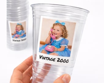 Personalized Photo Cups | Custom Picture Party Cups | Graduation Birthday Cups | Add Your Photo | Party Favor | Ships Fast | 16oz Disposable