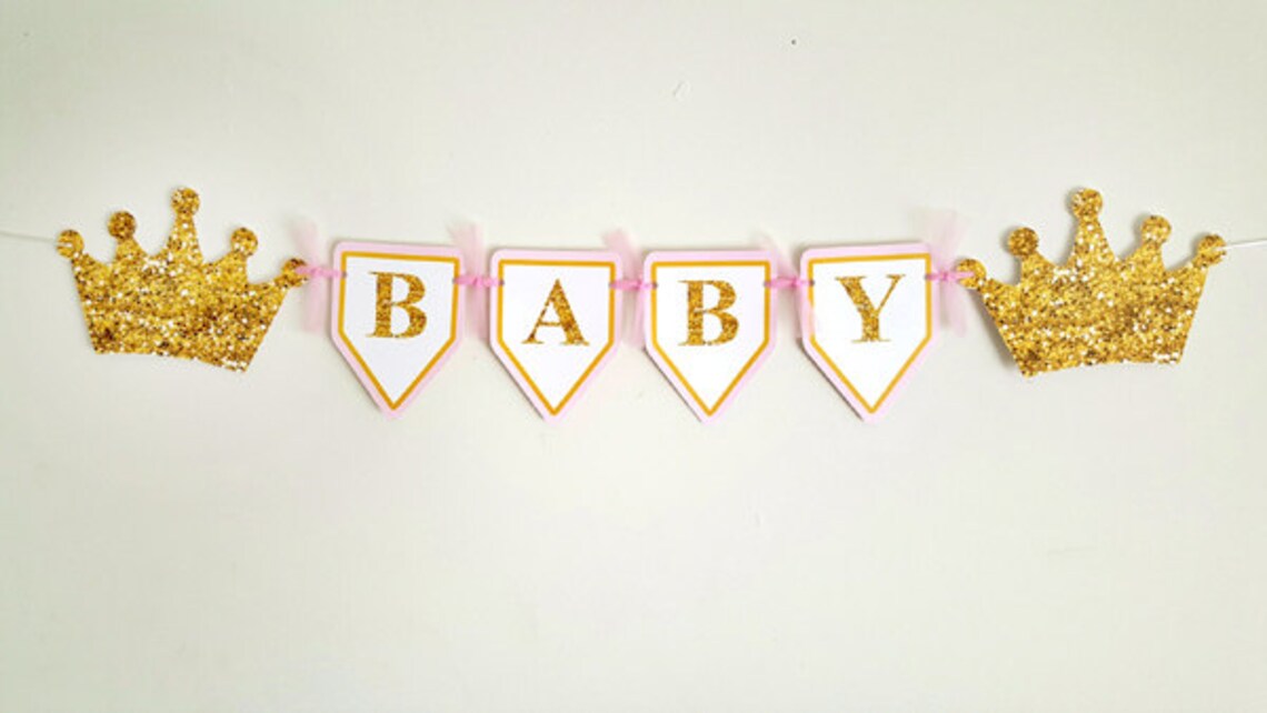 Princess Baby Shower Princess Baby Shower Banner Pink and | Etsy