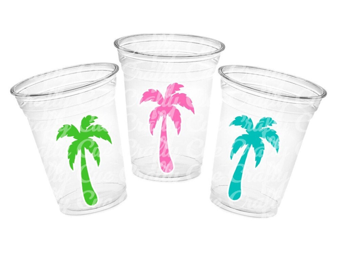 Palm Tree Bachelorette Cups Beach Bachelorette Party Cups Beach Party ...