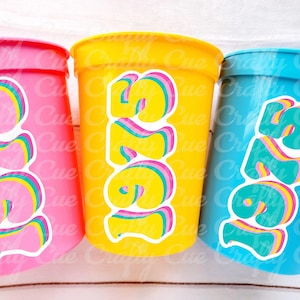 50th PARTY CUPS - Vintage 1975 50th Birthday Party 50th Birthday Favors 50th Party Cups 50th Party Decorations 1975 Birthday Party Cups 50th