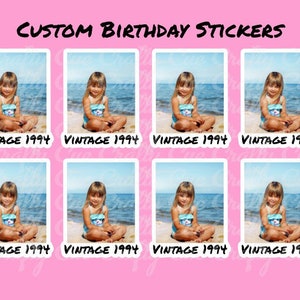 Custom Birthday Stickers, Personalized Stickers, Custom Party Favors, Birthday Decorations, Waterproof Stickers, Vinyl Stickers for Cups