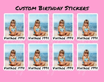 Custom Birthday Stickers, Personalized Stickers, Custom Party Favors, Birthday Decorations, Waterproof Stickers, Vinyl Stickers for Cups