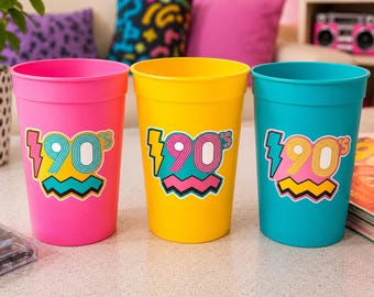 I Love the 90'S PARTY CUPS - 90s Birthday Cups 90s Party Cups 90's Decorations 90's Birthday Party 90's Birthday Party Decorations 90s