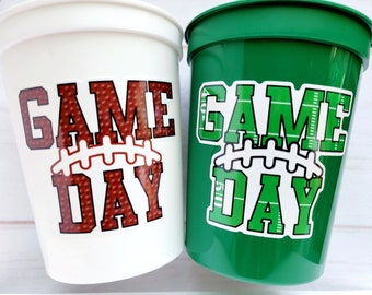 FOOTBALL PARTY CUPS - Football Birthday Cups Football Cups Football Favors Football Party Sports Party Cups Sports Birthday Football Favors