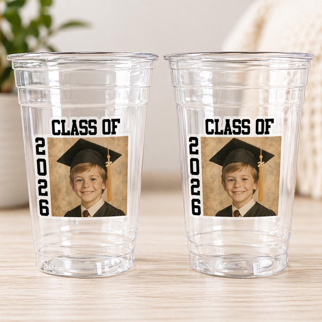 Custom Graduation Cups Custom Plastic Cups Personalized Photo ...