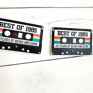 40th Cassette Tape Birthday Banner, Best of 1985 Banner 1985 Party Decorations 40th Party Decorations 40th Party Garland 40th Party Banner