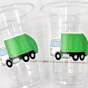 GARBAGE TRUCK PARTY Cups - Garbage Truck Treat Cups Garbage Truck Party Favors Garbage Truck Birthday Favors Trash Garbage Birthday