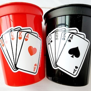 PLAYING CARDS PARTY Cups -Casino Cups Casino Birthday Magician Party Cups Casino Birthday Gambling Party Decoration Poker Game Deck of Cards