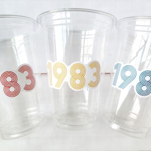 40th PARTY CUPS - 1984 40th Birthday Party 40th Birthday Favors 40th Party Cups 40th Party Decorations Vintage 1984 Birthday Party Cups