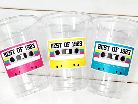 40th PARTY CUPS - Best of 1983 40th Birthday Party 40th Birthday Favors 40th Party Cups 40th Party Decorations 1983 Birthday 80s Party Cups Il_570xn