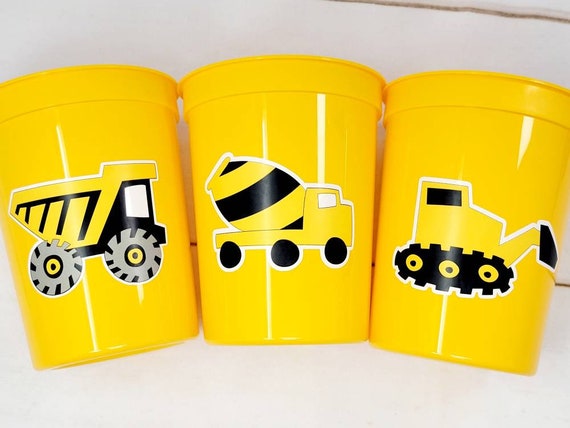 CONSTRUCTION PARTY CUPS - Construction Truck Cups Construction Truck Cups Construction Birthday Construction Party Construction Decorations Il_570xn
