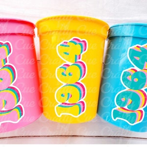 60th PARTY CUPS - Best of 1964 60th Birthday Party 60th Birthday Favors Vintage 1964 60th Party Decorations 1964 Birthday 60's Party Cups