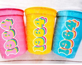 60th PARTY CUPS - Best of 1965 60th Birthday Party 60th Birthday Favors Vintage 1965 60th Party Decorations 1965 Birthday 60's Party Cups