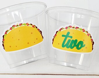 TACO PARTY CUPS - Taco Cups Taco Tuesday Cups Taco Party Taco Birthday Fiesta Party Decorations Cinco De Mayo Taco Twosday Party Taco Favors