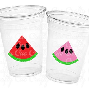 WATERMELON PARTY CUPS - Watermelon Party Favors Watermelon Treat Cups Watermelon Birthday One in a Melon First Birthday 1st Birthday