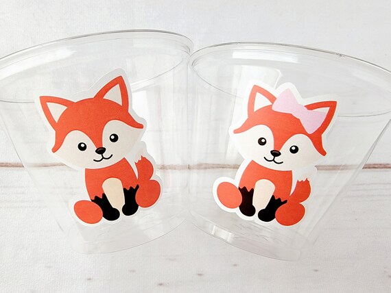 FOX PARTY CUPS Fox Treat Cups Fox Favors Fox Decorations Woodland Birthday  Woodland Baby Shower Woodland Birthday Party Fox Baby Shower 