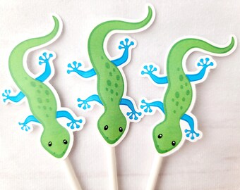 Lizard Cupcake Toppers, Reptile Cupcake Toppers