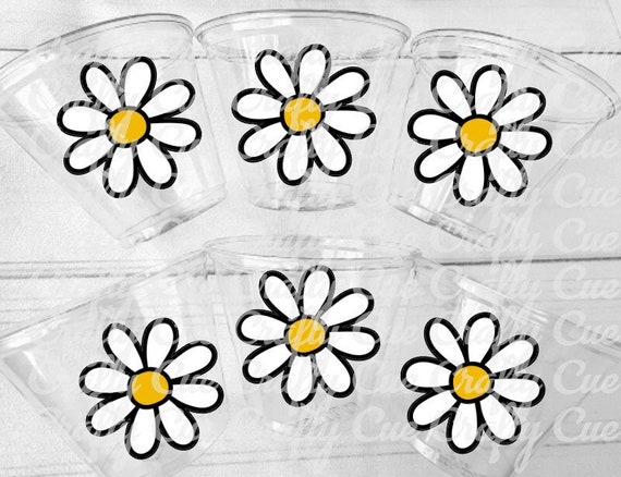 DAISY PARTY CUPS - Daisy Cups 70S Party cups 70s Birthday Cups 70's Party Cups 70's Decorations 70's Birthday Party 70's Decorations Il_570xn